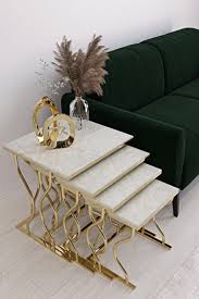 4lu mdf gold zigon sehpa